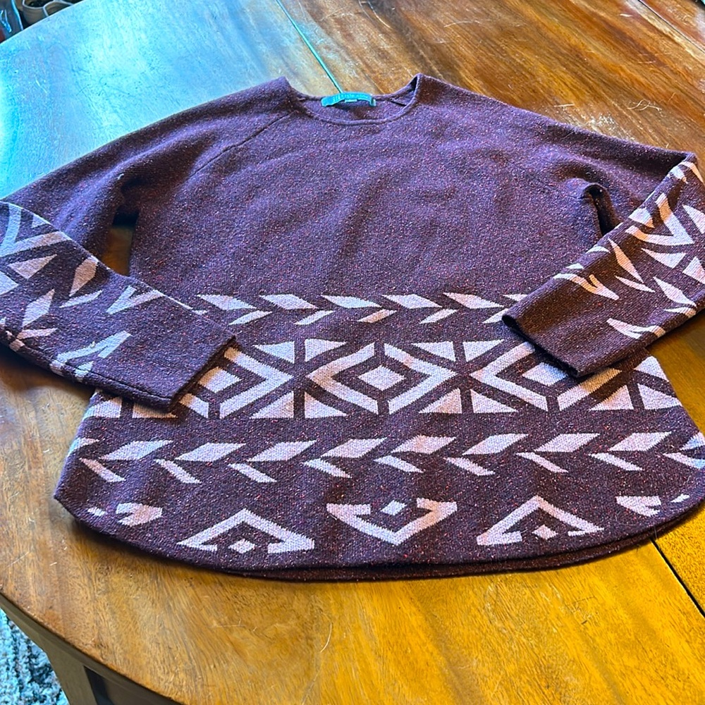 Geometric Patterned Sweater - Purple